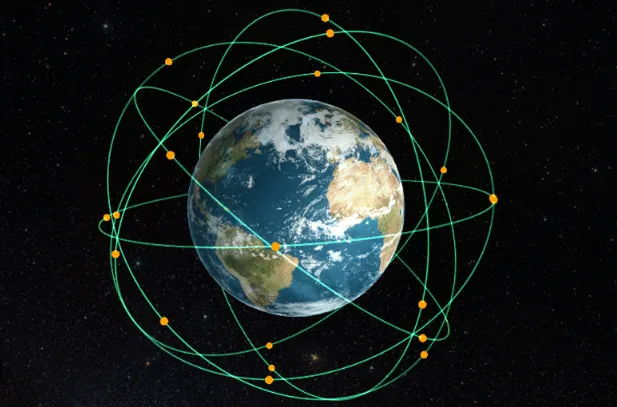 Constellation de satellites GPS autour de la Terre