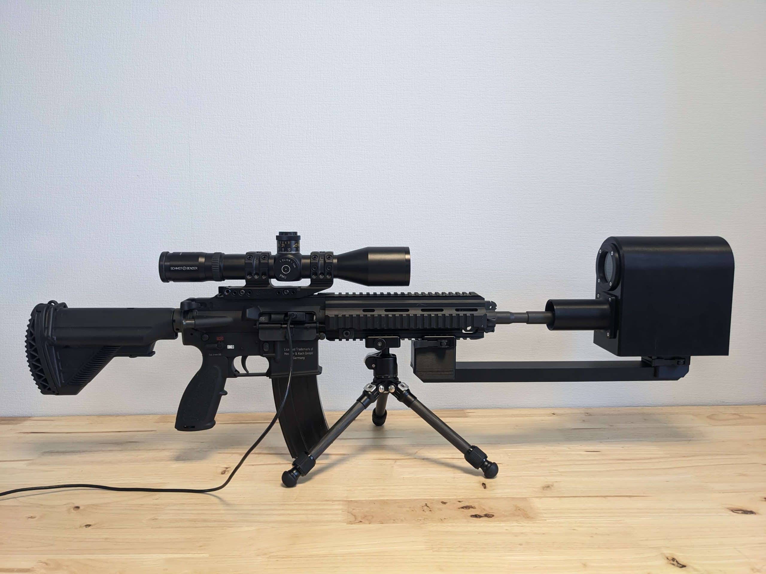 Photographie d'un HK416 équipé d'un RAPACE.